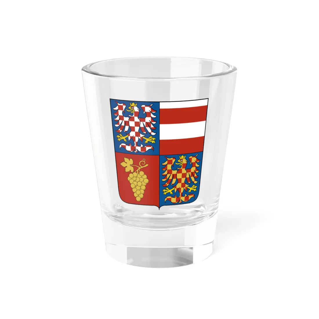 South Moravian Region CoA CZ (Czech Republic) (Coat of Arms) Shot Glass 1.5oz 1.5oz - Go Mug Yourself