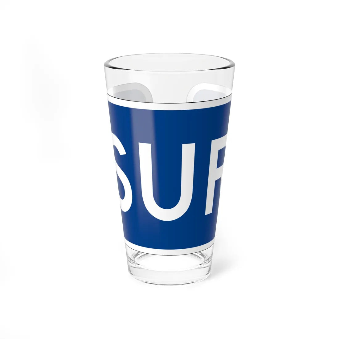 South plate small blue es (Puerto Rico) (Road Sign) Pint Glass 16oz - Go Mug Yourself