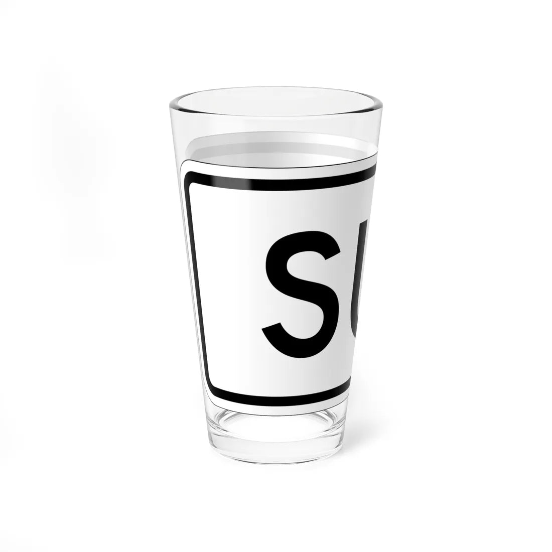 South plate small es (Puerto Rico) (Road Sign) Pint Glass 16oz - Go Mug Yourself