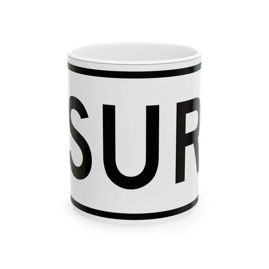 South plate small es (Puerto Rico) (Road Sign) White Coffee Mug 11oz - Go Mug Yourself