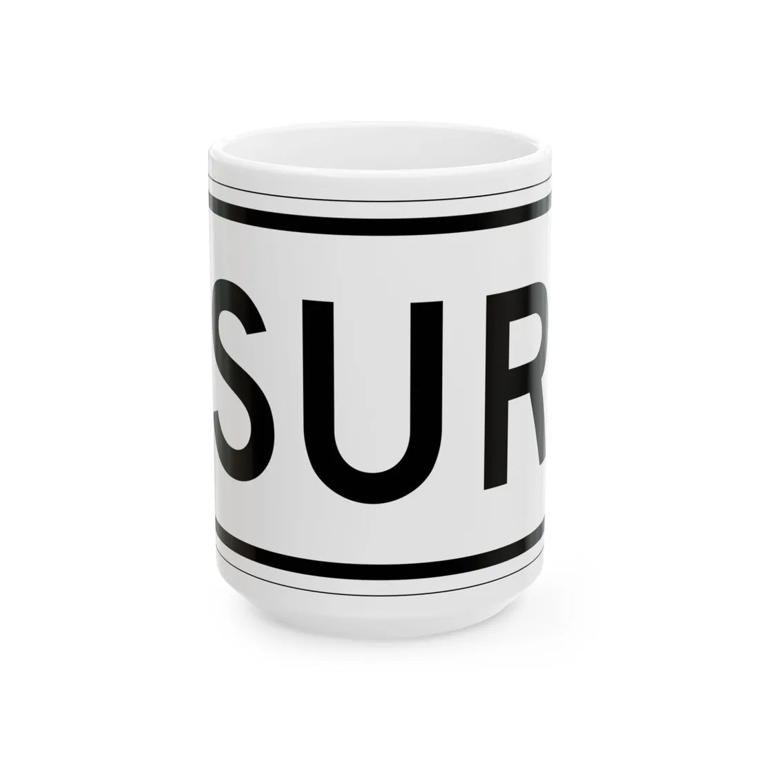 South plate small es (Puerto Rico) (Road Sign) White Coffee Mug 15oz - Go Mug Yourself