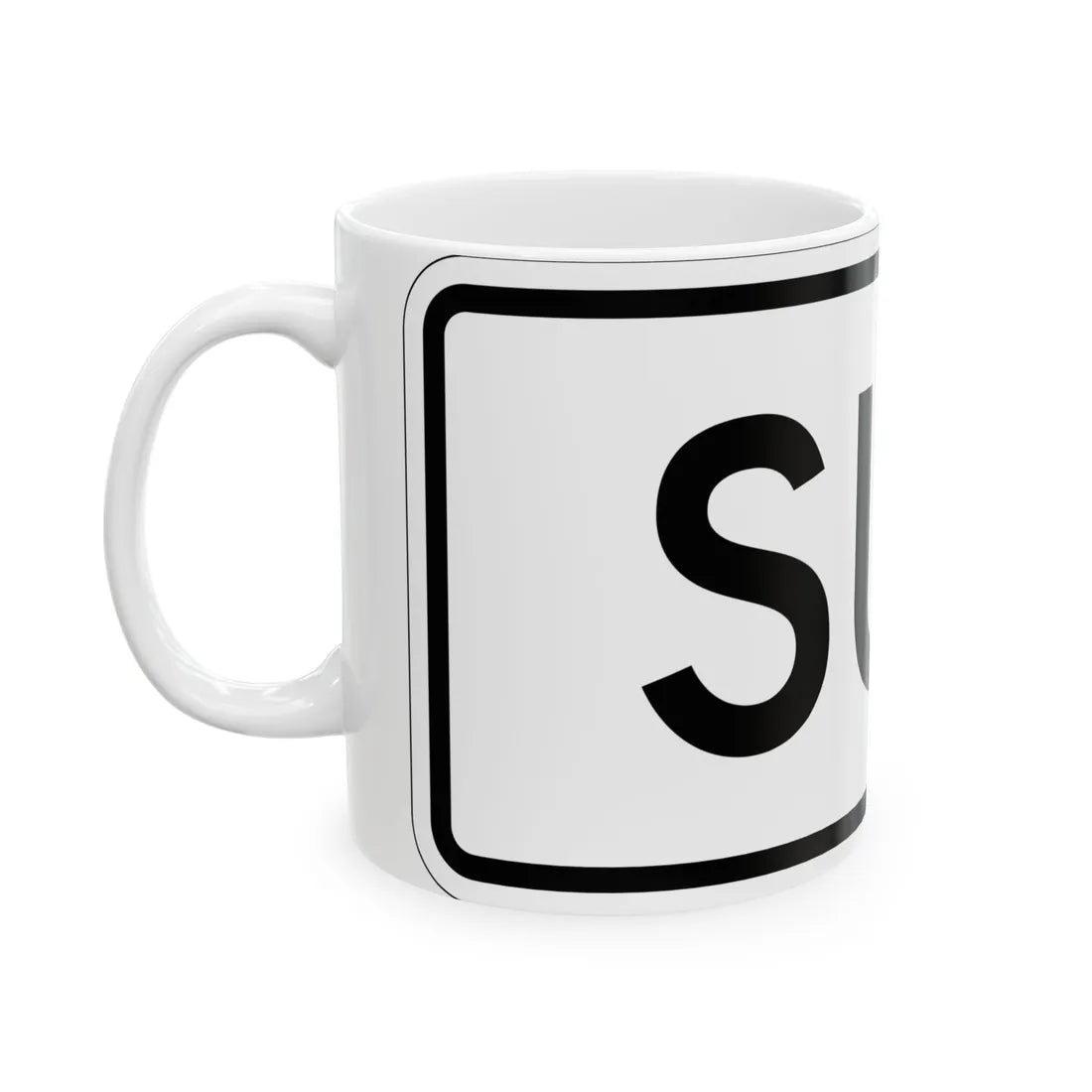 South plate small es (Puerto Rico) (Road Sign) White Coffee Mug - Go Mug Yourself