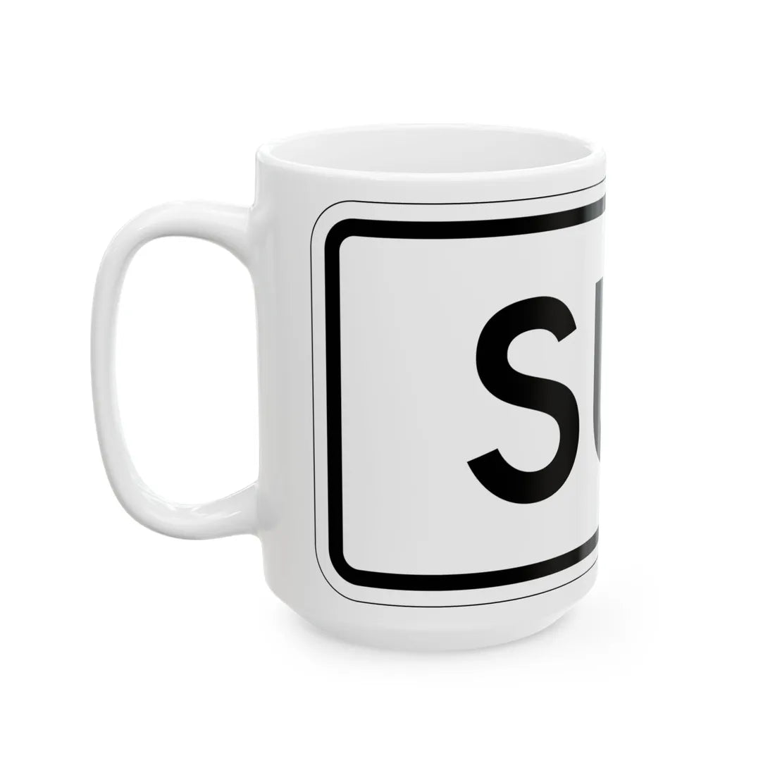 South plate small es (Puerto Rico) (Road Sign) White Coffee Mug - Go Mug Yourself