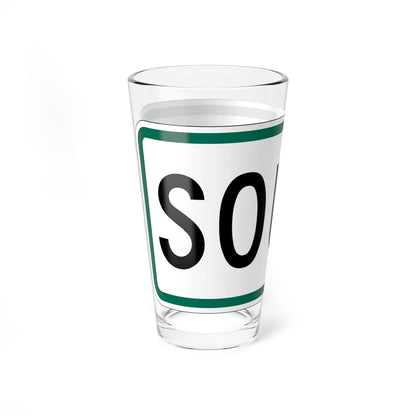 South plate small South Dakota (South Dakota) (Road Sign) Pint Glass 16oz - Go Mug Yourself