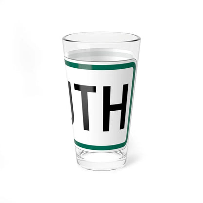 South plate small South Dakota (South Dakota) (Road Sign) Pint Glass 16oz - Go Mug Yourself