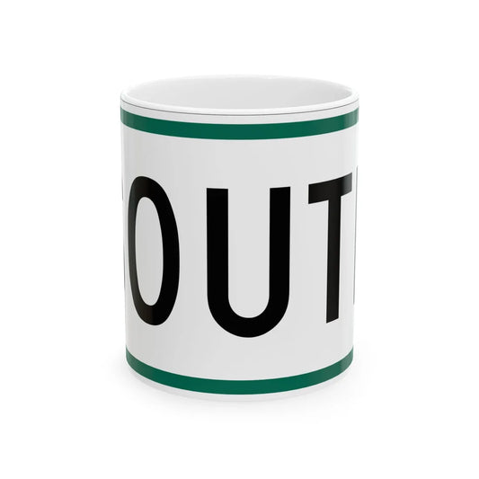 South plate small South Dakota (South Dakota) (Road Sign) White Coffee Mug 11oz - Go Mug Yourself