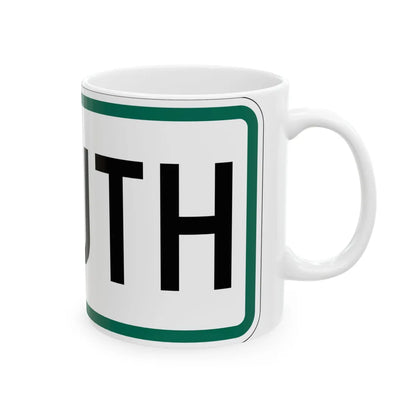 South plate small South Dakota (South Dakota) (Road Sign) White Coffee Mug - Go Mug Yourself