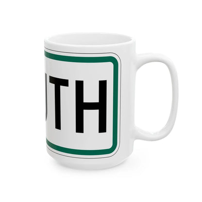 South plate small South Dakota (South Dakota) (Road Sign) White Coffee Mug - Go Mug Yourself