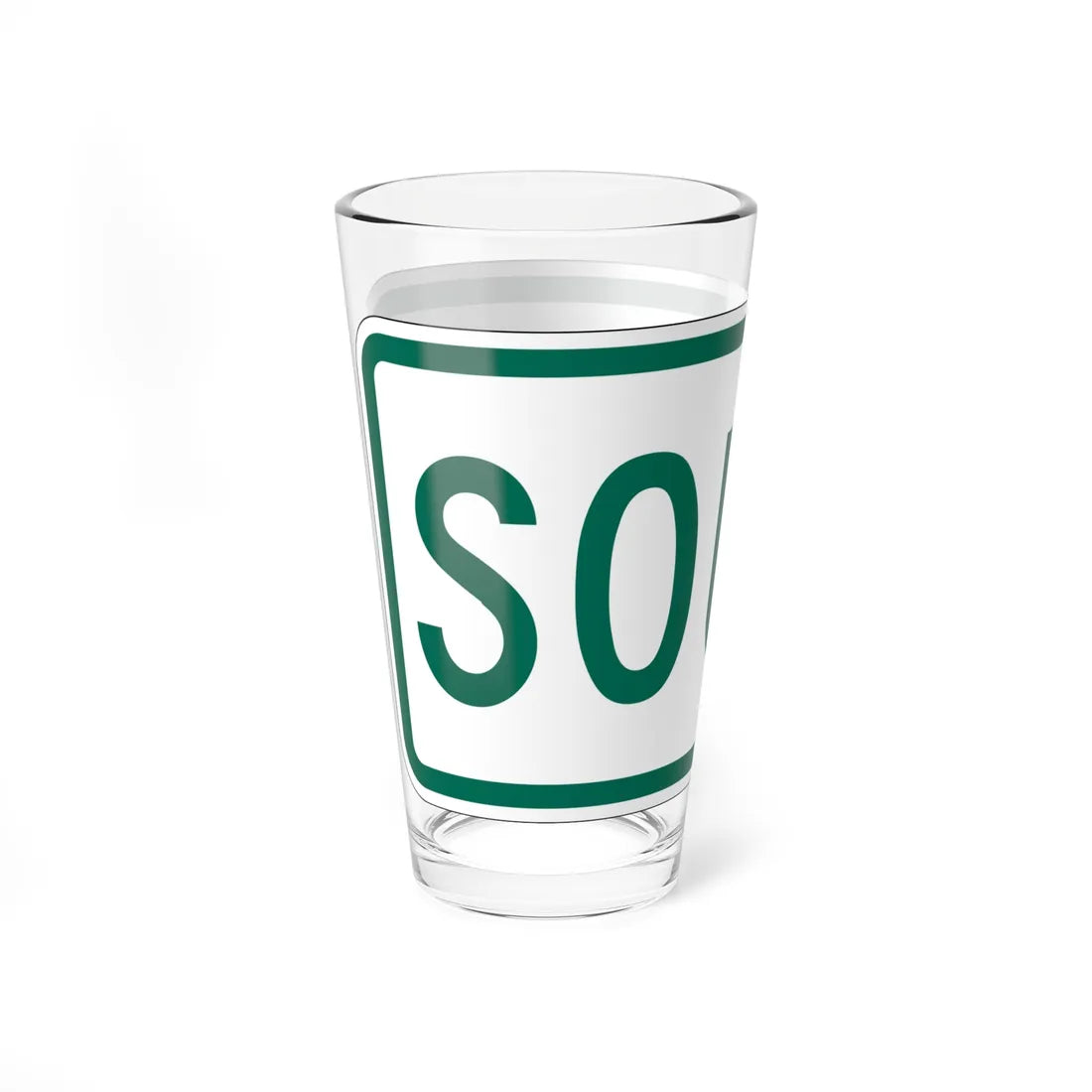 South plate small Vermont (Vermont) (Road Sign) Pint Glass 16oz - Go Mug Yourself
