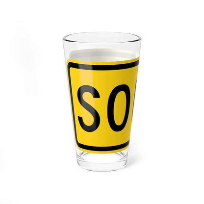 South plate small Wyoming (Wyoming) (Road Sign) Pint Glss 16oz - Go Mug Yourself
