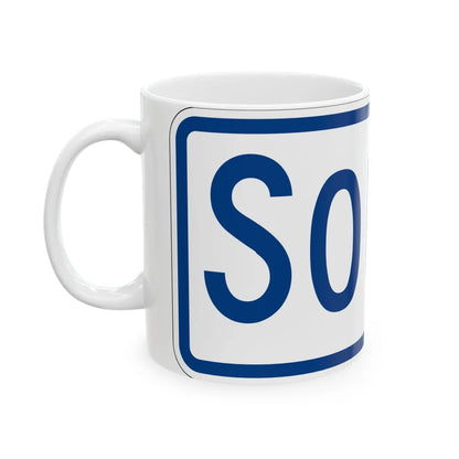 South plate South Carolina (South Carolina) (Road Sign) White Coffee Mug - Go Mug Yourself