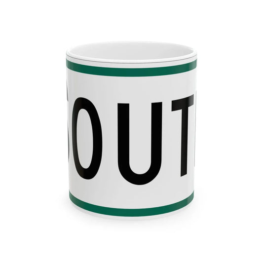 South plate South Dakota (South Dakota) (Road Sign) White Coffee Mug 11oz - Go Mug Yourself