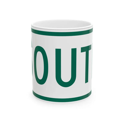 South plate Vermont (Vermont) (Road Sign) White Coffee Mug 11oz - Go Mug Yourself