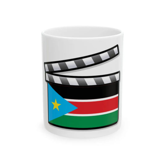 South Sudan film clapperboard (South Sudan) White Coffee Mug 11oz - Go Mug Yourself