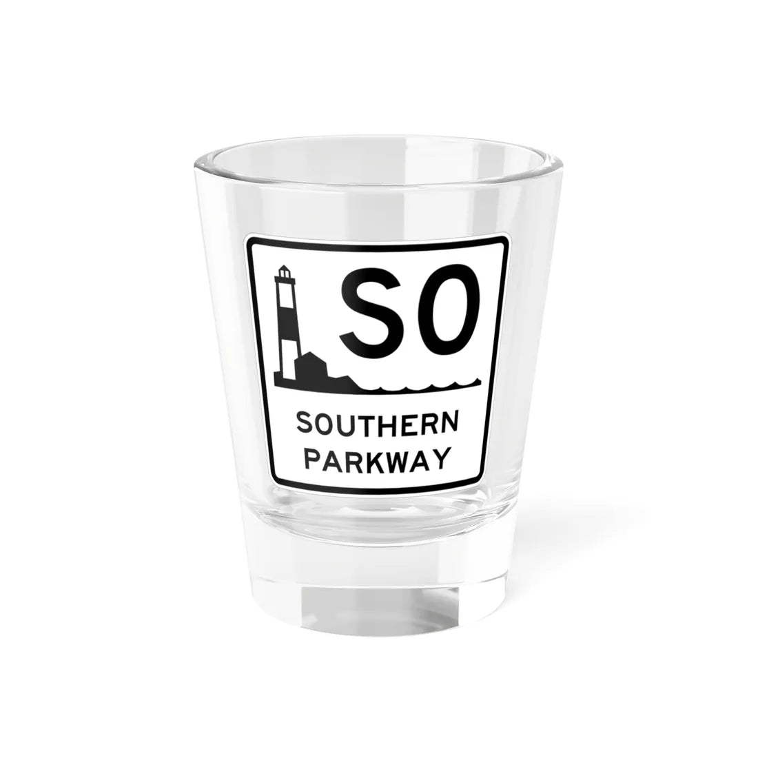 Southern Pkwy Shield (New York) (Road Sign) Shot Glass 1.5oz 1.5oz - Go Mug Yourself