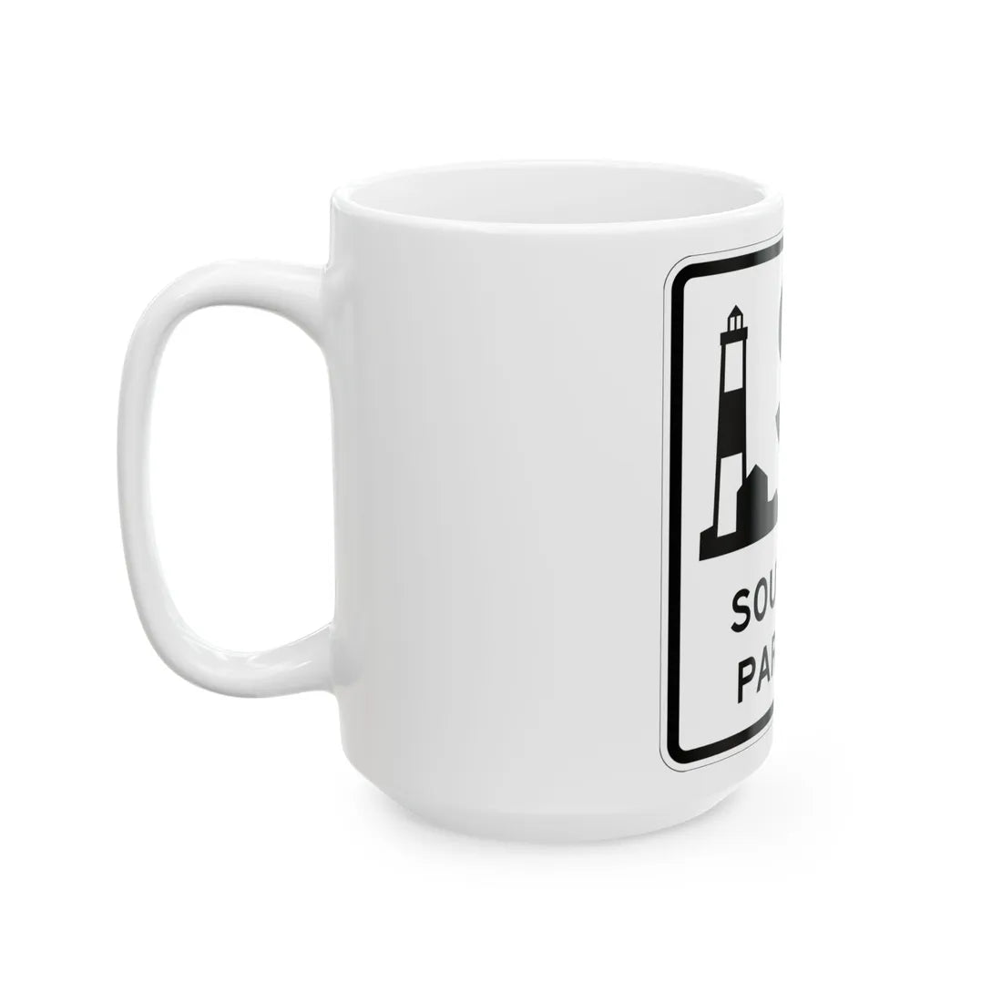 Southern Pkwy Shield (New York) (Road Sign) White Coffee Mug - Go Mug Yourself