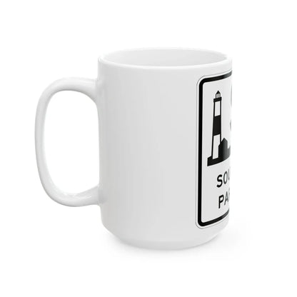 Southern Pkwy Shield (New York) (Road Sign) White Coffee Mug - Go Mug Yourself