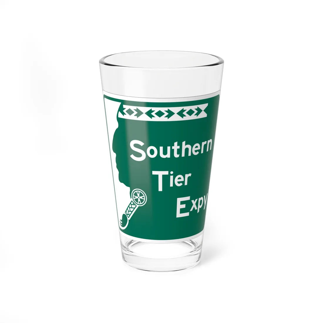 Southern Tier Expressway (New York) (Road Sign) Pint Glass 16oz - Go Mug Yourself
