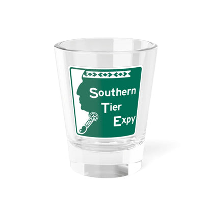 Southern Tier Expressway (New York) (Road Sign) Shot Glass 1.5oz 1.5oz - Go Mug Yourself