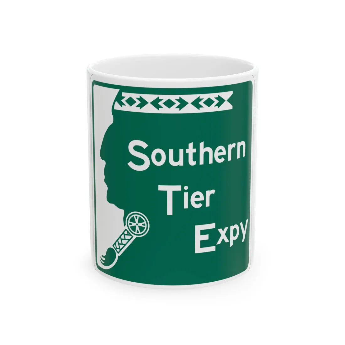 Southern Tier Expressway (New York) (Road Sign) White Coffee Mug 11oz - Go Mug Yourself
