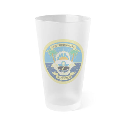 SOUTHERNMOST Chiefs Mess (U.S. Coast Guard) Frosted Pint Glass 16oz-Go Mug Yourself