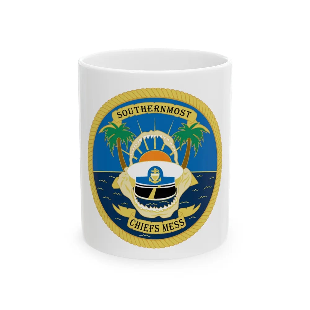 SOUTHERNMOST Chiefs Mess (U.S. Coast Guard) White Coffee Mug-11oz-Go Mug Yourself