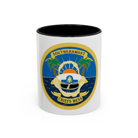 SOUTHERNMOST Chiefs Mess (U.S. Coast Guard) Accent Coffee Mug 11oz Black - Go Mug Yourself