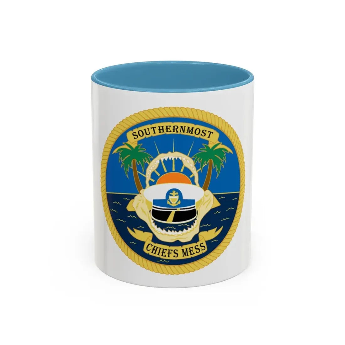 SOUTHERNMOST Chiefs Mess (U.S. Coast Guard) Accent Coffee Mug 11oz Light Blue - Go Mug Yourself