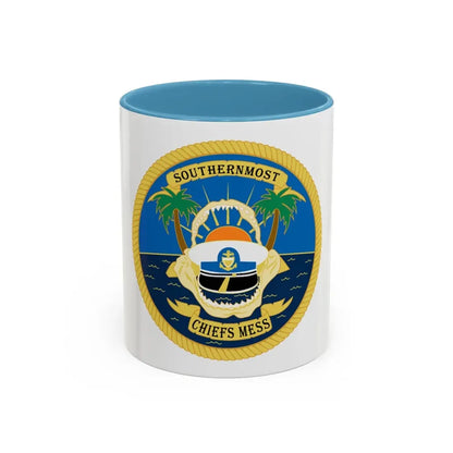 SOUTHERNMOST Chiefs Mess (U.S. Coast Guard) Accent Coffee Mug 11oz Light Blue - Go Mug Yourself