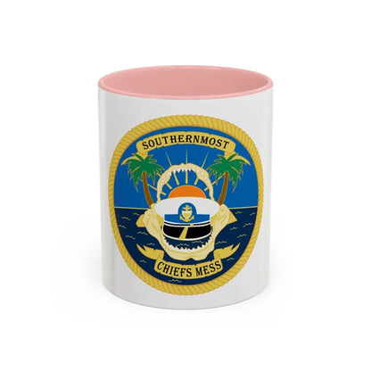 SOUTHERNMOST Chiefs Mess (U.S. Coast Guard) Accent Coffee Mug 11oz Pink - Go Mug Yourself