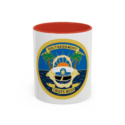 SOUTHERNMOST Chiefs Mess (U.S. Coast Guard) Accent Coffee Mug 11oz Red - Go Mug Yourself