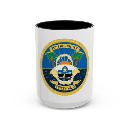 SOUTHERNMOST Chiefs Mess (U.S. Coast Guard) Accent Coffee Mug 15oz Black - Go Mug Yourself