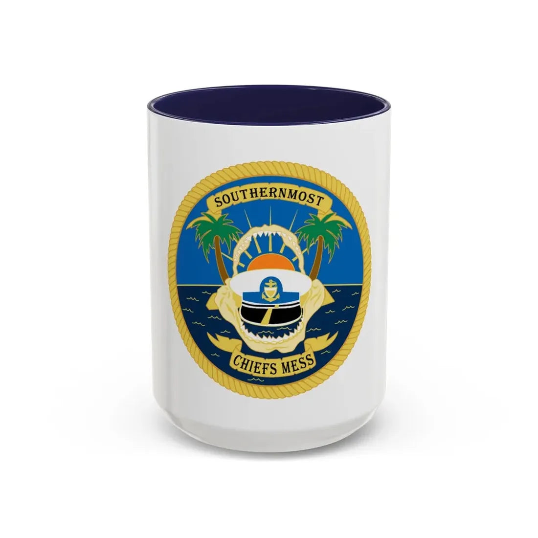 SOUTHERNMOST Chiefs Mess (U.S. Coast Guard) Accent Coffee Mug 15oz Navy - Go Mug Yourself