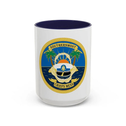 SOUTHERNMOST Chiefs Mess (U.S. Coast Guard) Accent Coffee Mug 15oz Navy - Go Mug Yourself