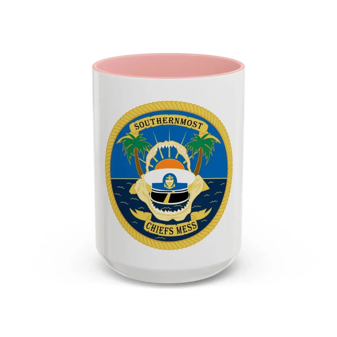 SOUTHERNMOST Chiefs Mess (U.S. Coast Guard) Accent Coffee Mug 15oz Pink - Go Mug Yourself