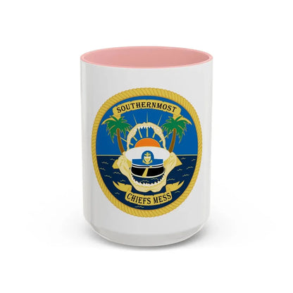 SOUTHERNMOST Chiefs Mess (U.S. Coast Guard) Accent Coffee Mug 15oz Pink - Go Mug Yourself