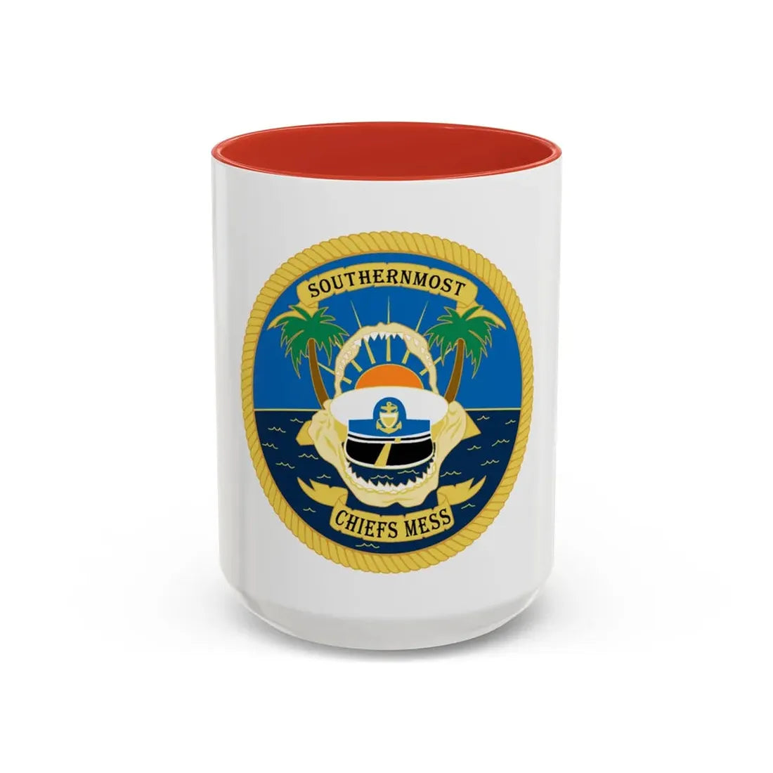 SOUTHERNMOST Chiefs Mess (U.S. Coast Guard) Accent Coffee Mug 15oz Red - Go Mug Yourself