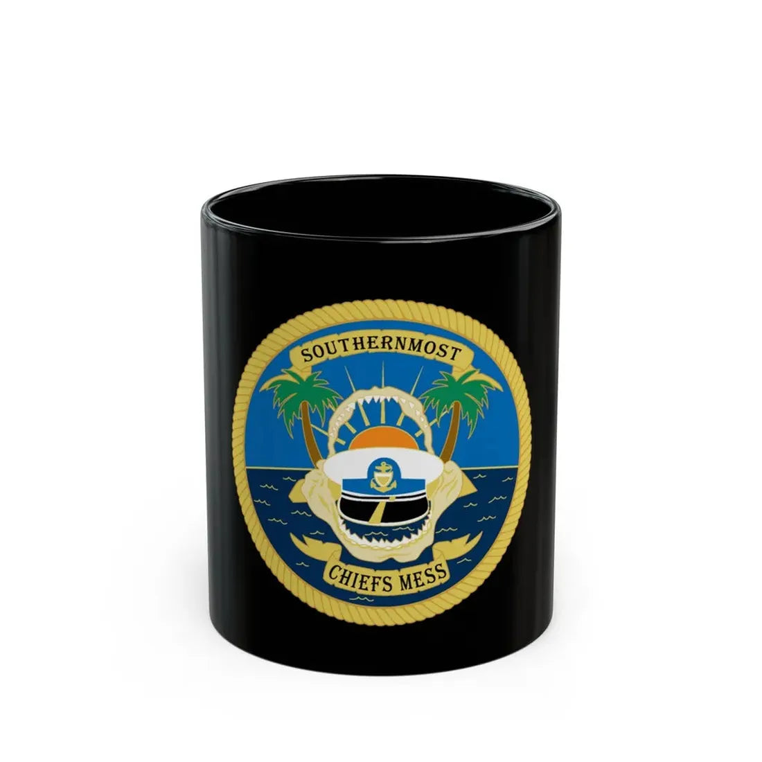 SOUTHERNMOST Chiefs Mess (U.S. Coast Guard) Black Coffee Mug 11oz - Go Mug Yourself