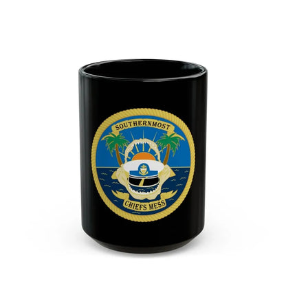 SOUTHERNMOST Chiefs Mess (U.S. Coast Guard) Black Coffee Mug 15oz - Go Mug Yourself