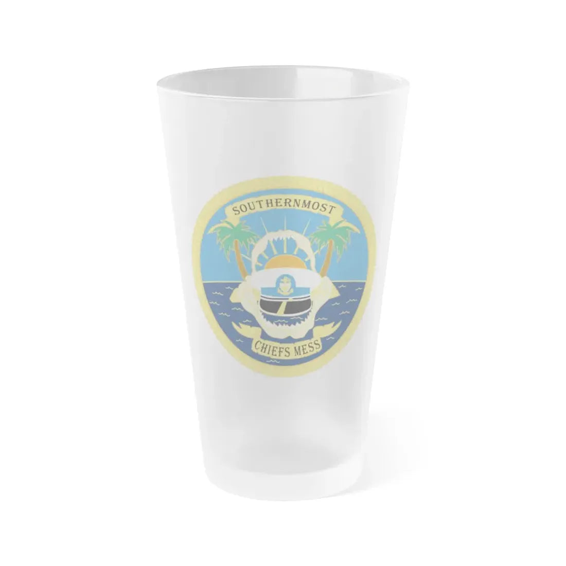 SOUTHERNMOST Chiefs Mess (U.S. Coast Guard) Frosted Pint Glass 16oz Default Title - Go Mug Yourself