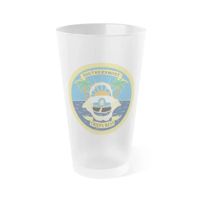 SOUTHERNMOST Chiefs Mess (U.S. Coast Guard) Frosted Pint Glass 16oz Default Title - Go Mug Yourself