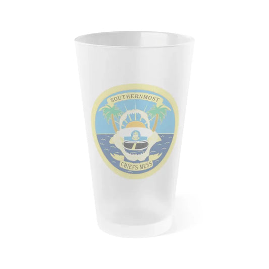 SOUTHERNMOST Chiefs Mess (U.S. Coast Guard) Frosted Pint Glass 16oz Default Title - Go Mug Yourself