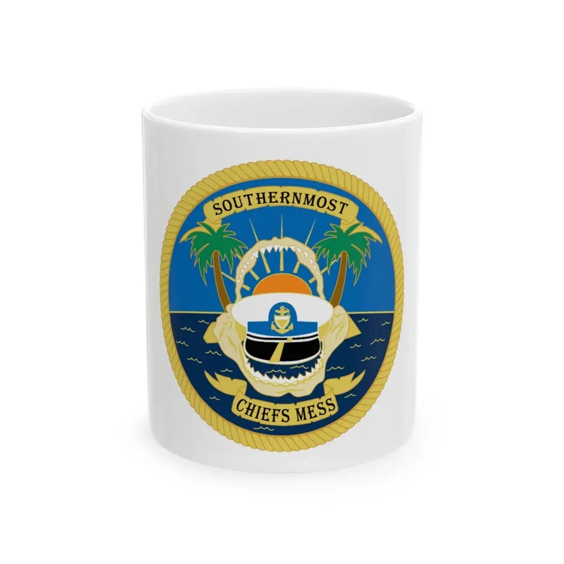 SOUTHERNMOST Chiefs Mess (U.S. Coast Guard) White Coffee Mug 11oz - Go Mug Yourself