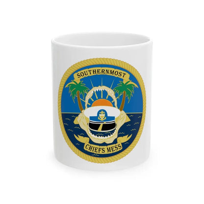 SOUTHERNMOST Chiefs Mess (U.S. Coast Guard) White Coffee Mug 11oz - Go Mug Yourself