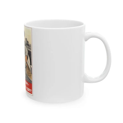 Soviet Era Poster 11 - White Coffee Mug-Go Mug Yourself