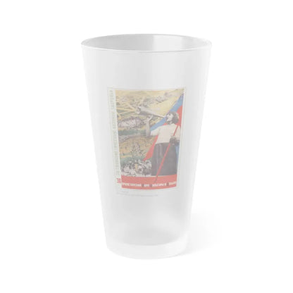 Soviet Era Poster 156 - Frosted Pint Glass 16oz 16oz Frosted - Go Mug Yourself