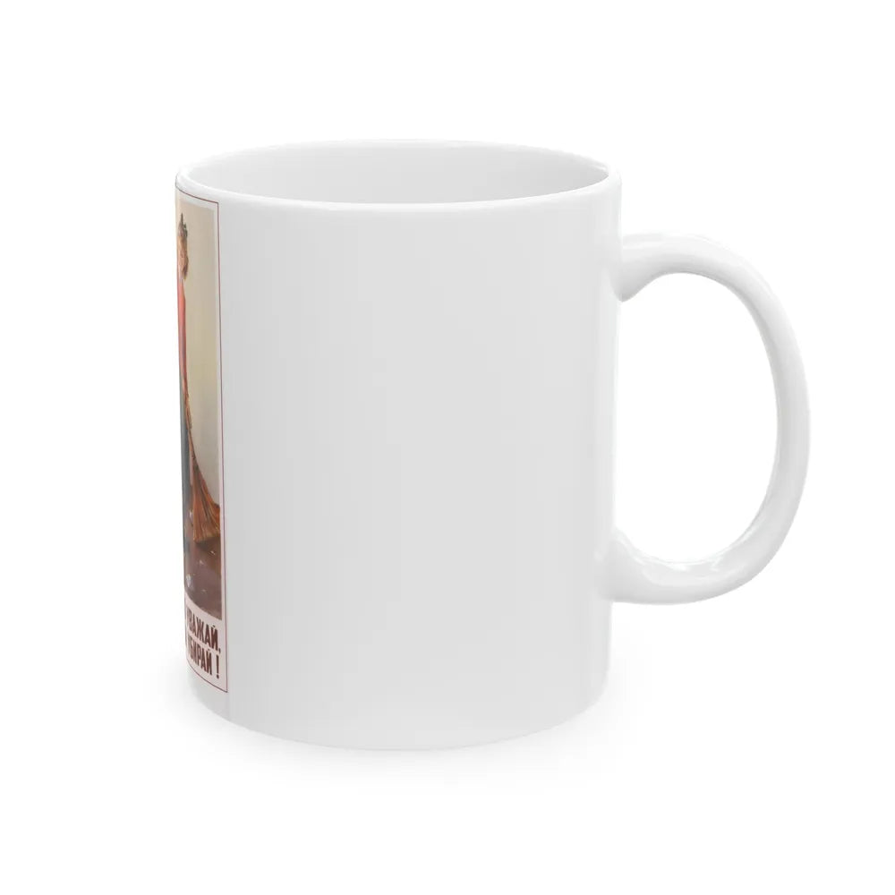 Soviet Era Poster 254 - White Coffee Mug-Go Mug Yourself