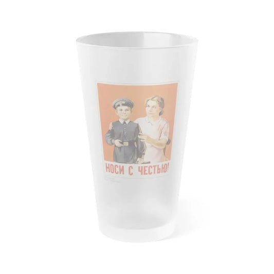 Soviet Era Poster 256 - Frosted Pint Glass 16oz 16oz Frosted - Go Mug Yourself