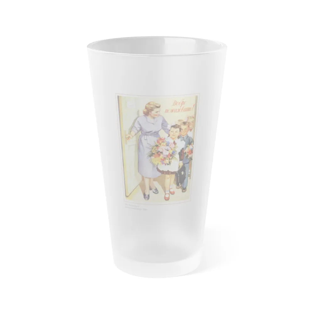 Soviet Era Poster 257 - Frosted Pint Glass 16oz-16oz-Frosted-Go Mug Yourself