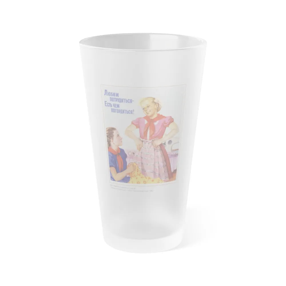 Soviet Era Poster 258 - Frosted Pint Glass 16oz-16oz-Frosted-Go Mug Yourself